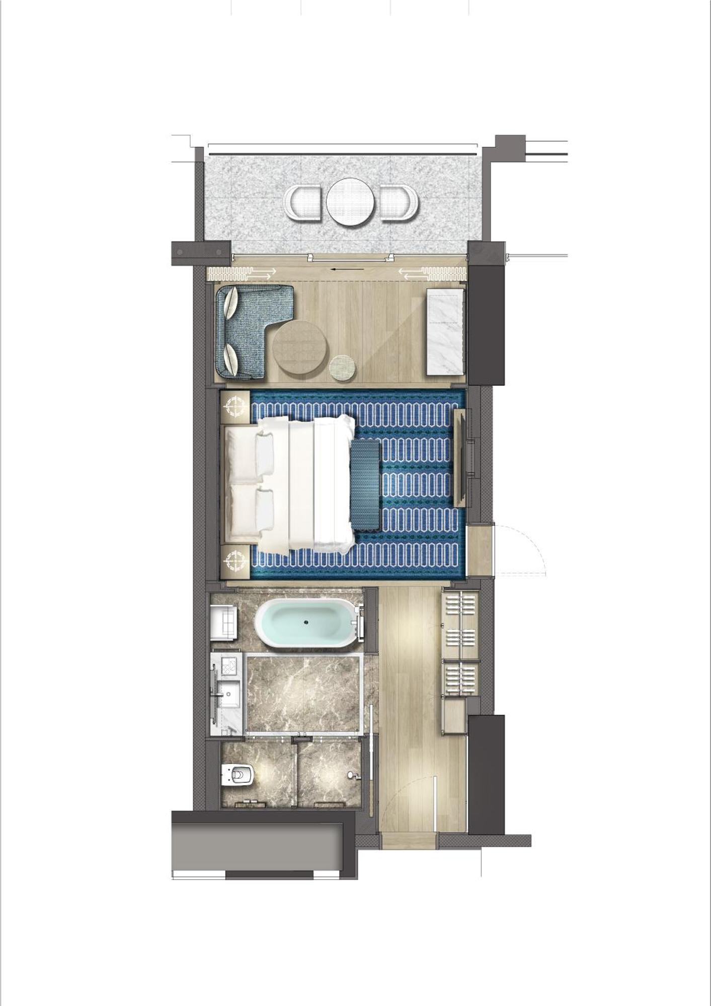 City Of Dreams Mediterranean - Integrated Resort, Casino & Entertainment Limassol Luaran gambar Floorplan of a typical room